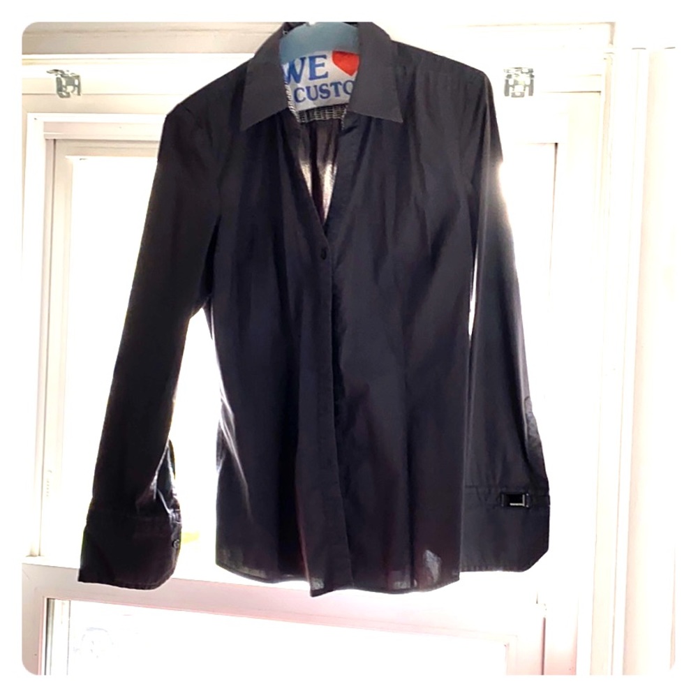 Express design studio button up v neck